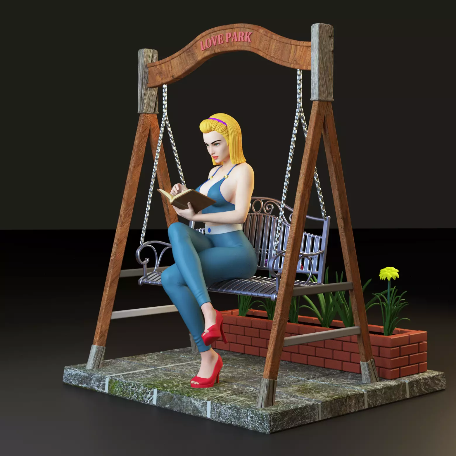 The Love Park Reader The Swing Date Diorama SFW and NSFW 3D print model_7