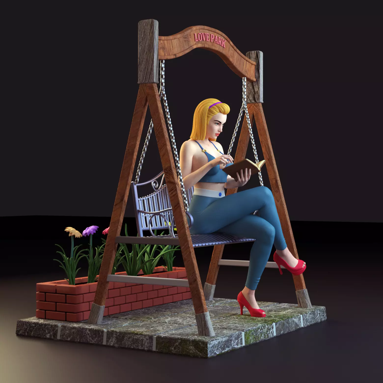 The Love Park Reader The Swing Date Diorama SFW and NSFW 3D print model_3