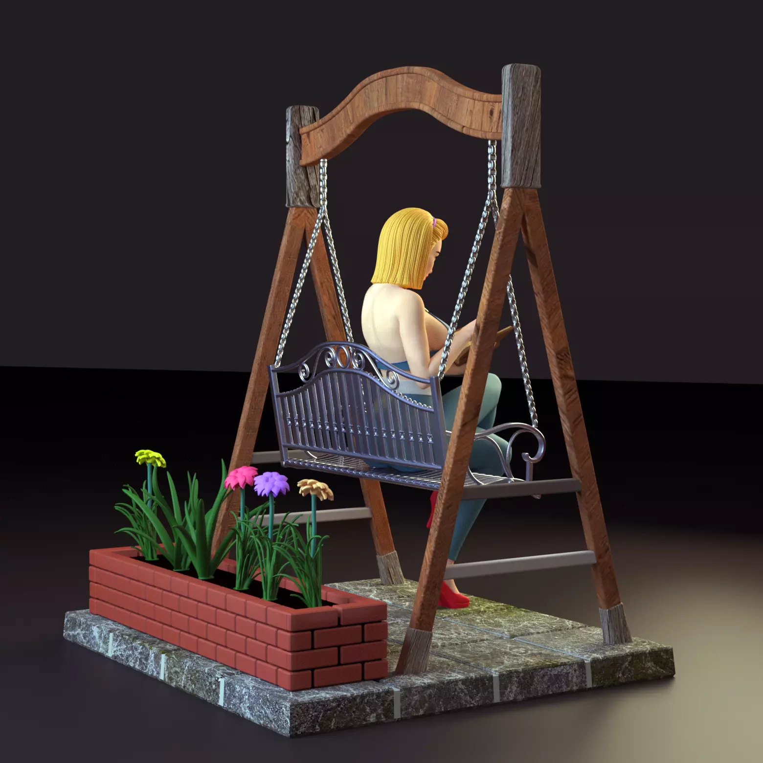 The Love Park Reader The Swing Date Diorama SFW and NSFW 3D print model_4