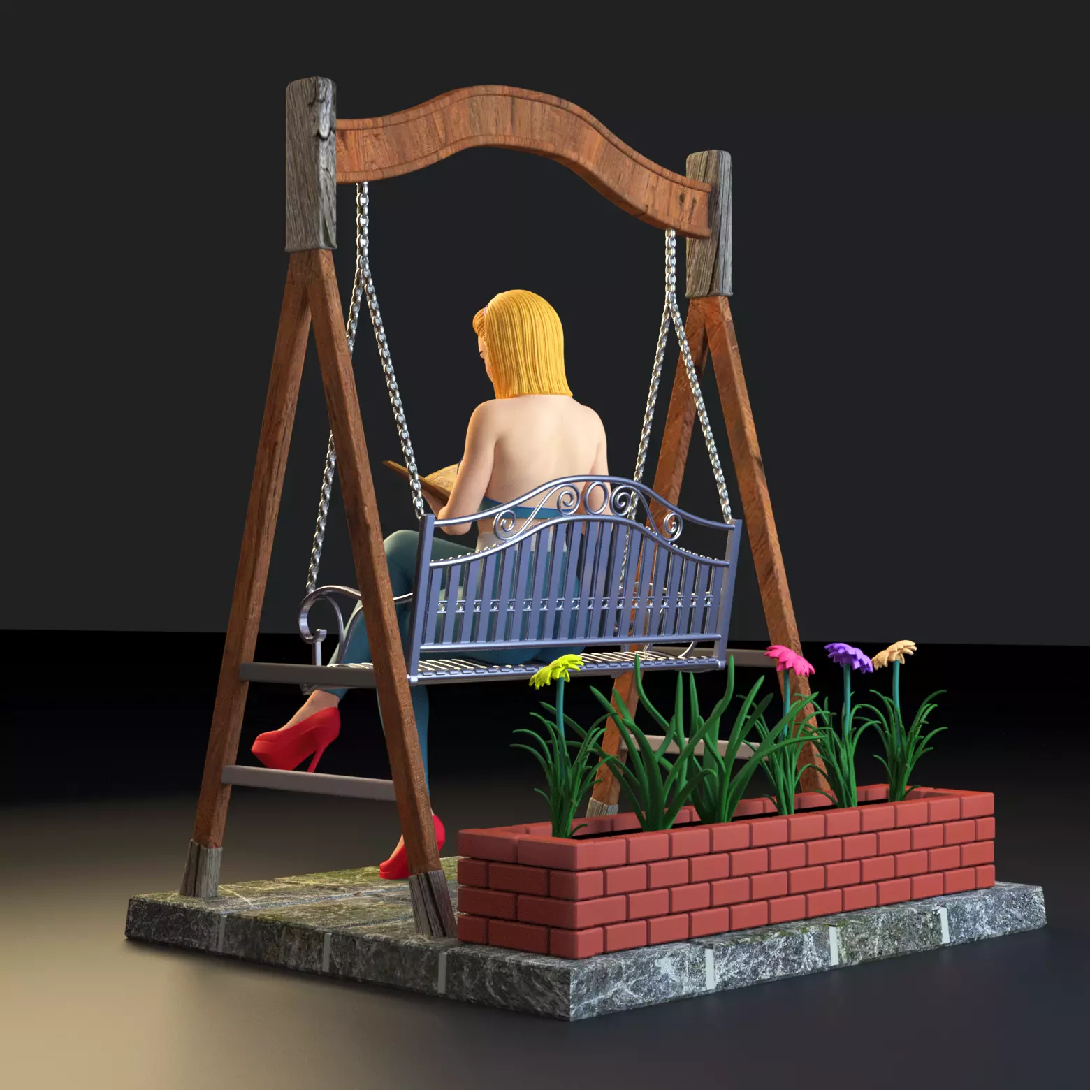 The Love Park Reader The Swing Date Diorama SFW and NSFW 3D print model_6