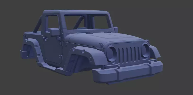 Jeep upper body part No Tyres 3D model_6