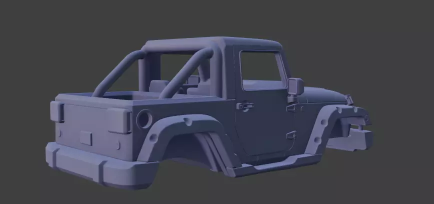 Jeep upper body part No Tyres 3D model_4
