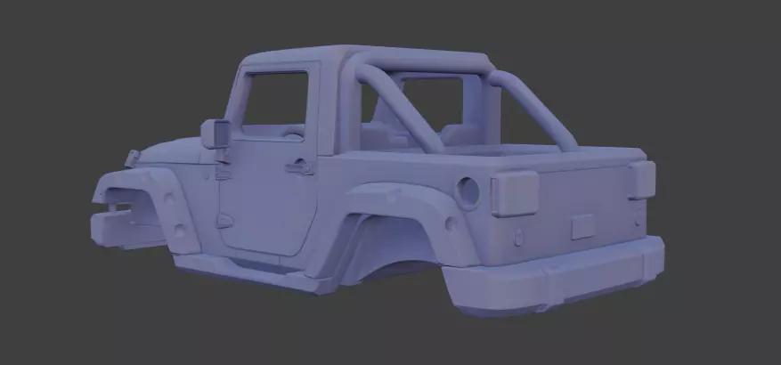 Jeep upper body part No Tyres 3D model_2