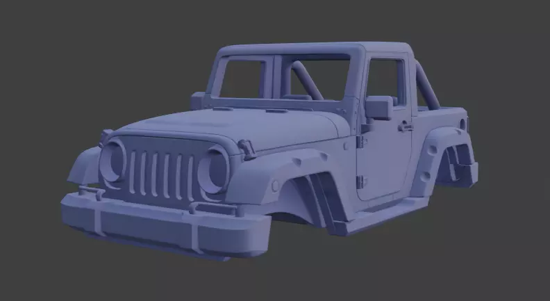 Jeep upper body part No Tyres 3D model_0