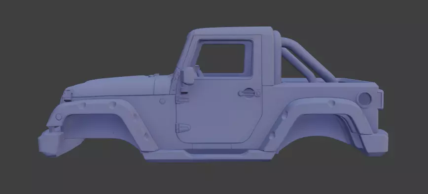 Jeep upper body part No Tyres 3D model_1