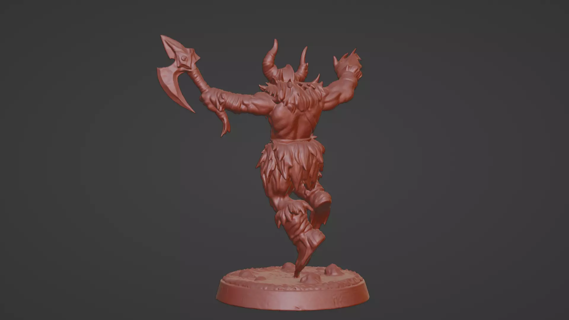 Frost Berserker  Leaping Axe Wielder 3D print model_38