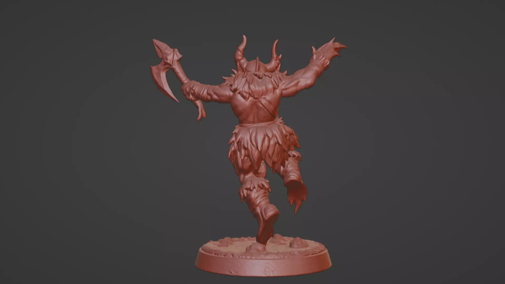 Frost Berserker  Leaping Axe Wielder 3D print model_46
