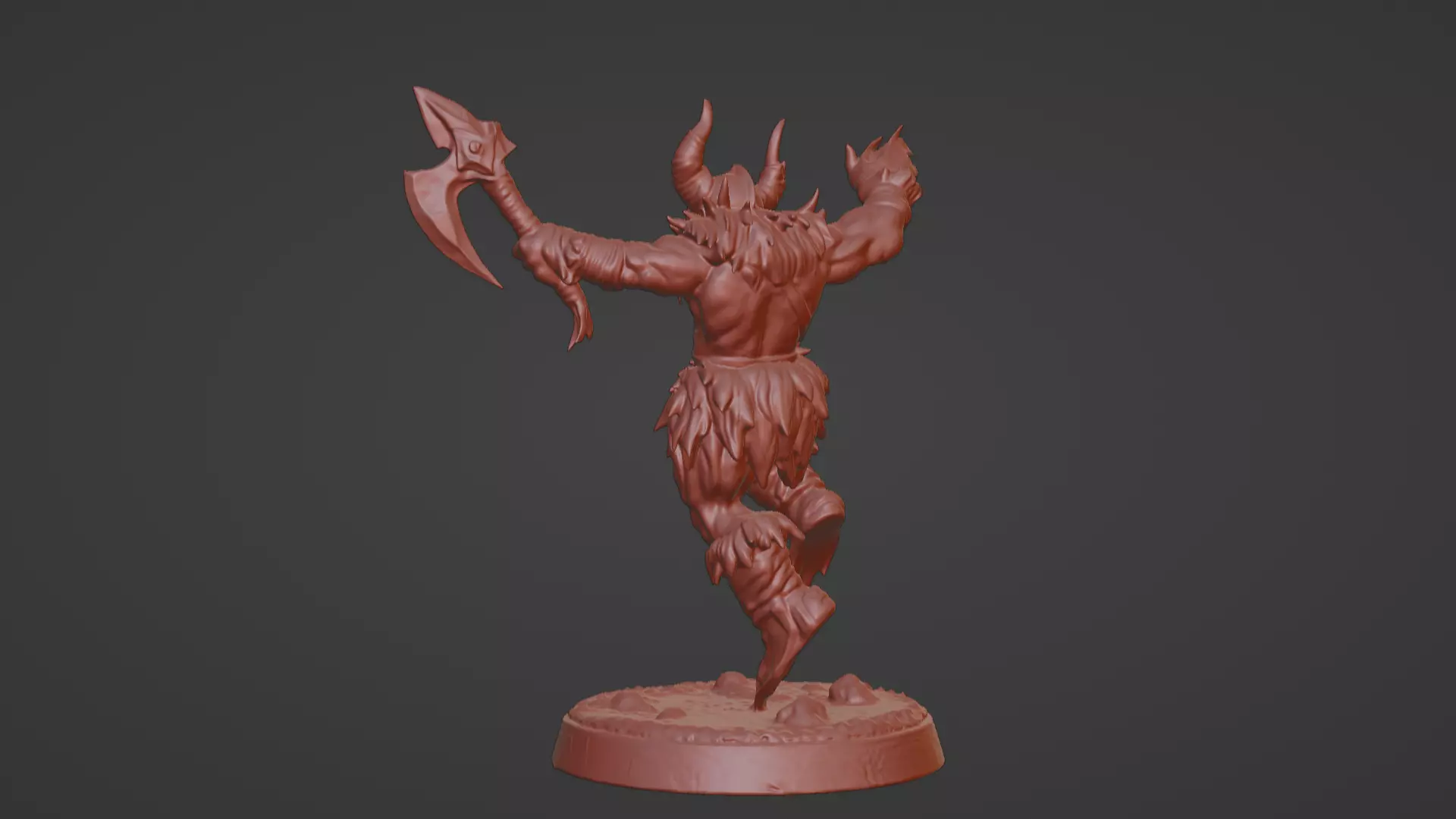 Frost Berserker  Leaping Axe Wielder 3D print model_37