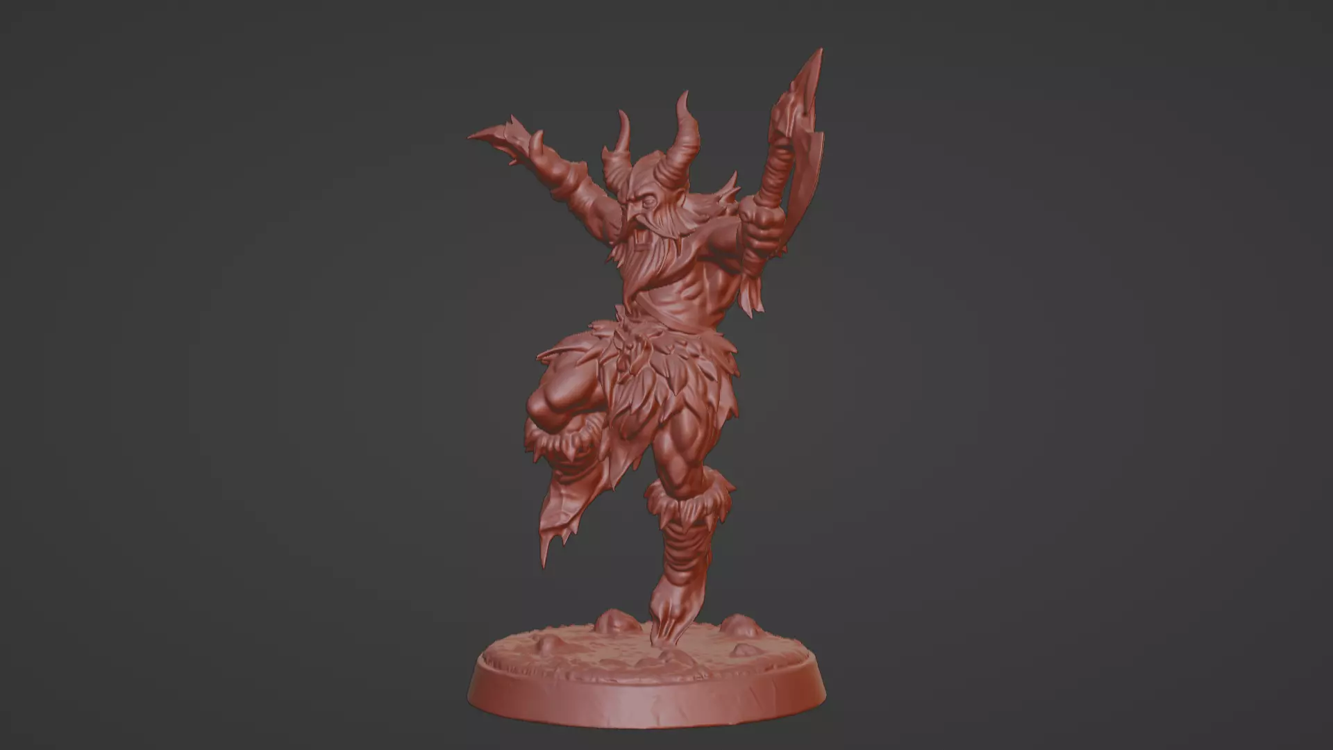 Frost Berserker  Leaping Axe Wielder 3D print model_9