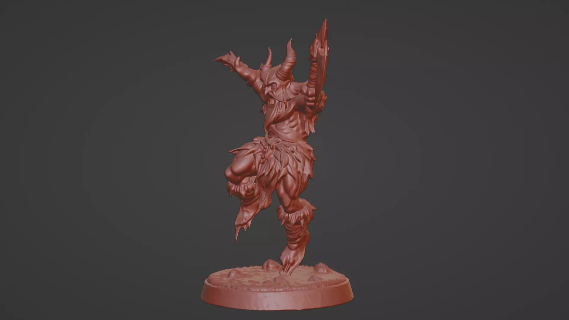 Frost Berserker  Leaping Axe Wielder 3D print model_12