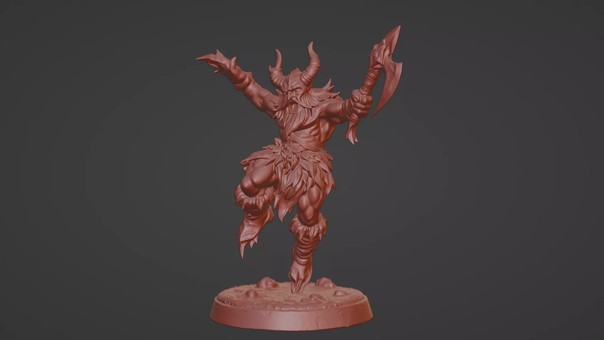 Frost Berserker  Leaping Axe Wielder 3D print model_5