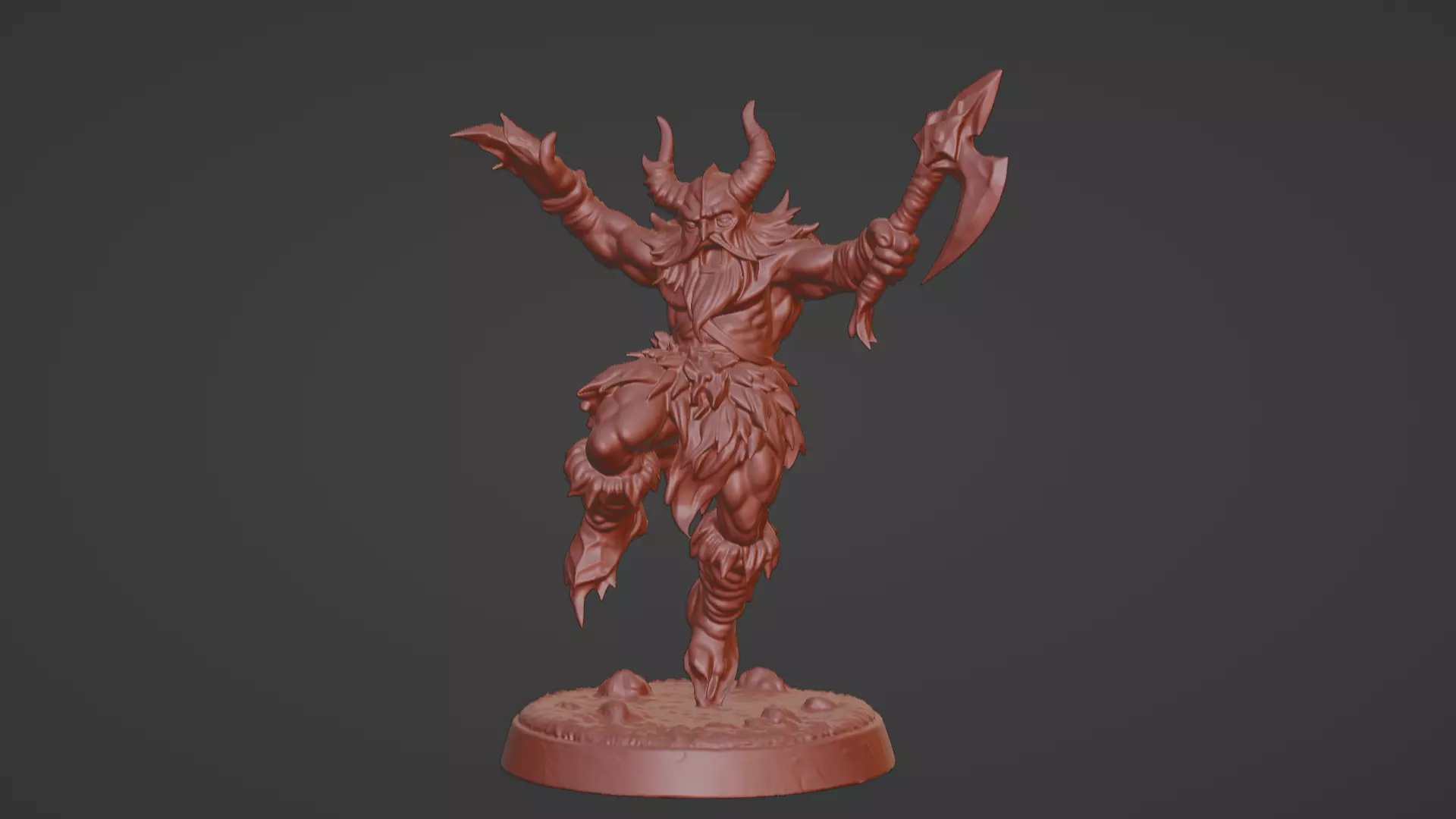 Frost Berserker  Leaping Axe Wielder 3D print model_2