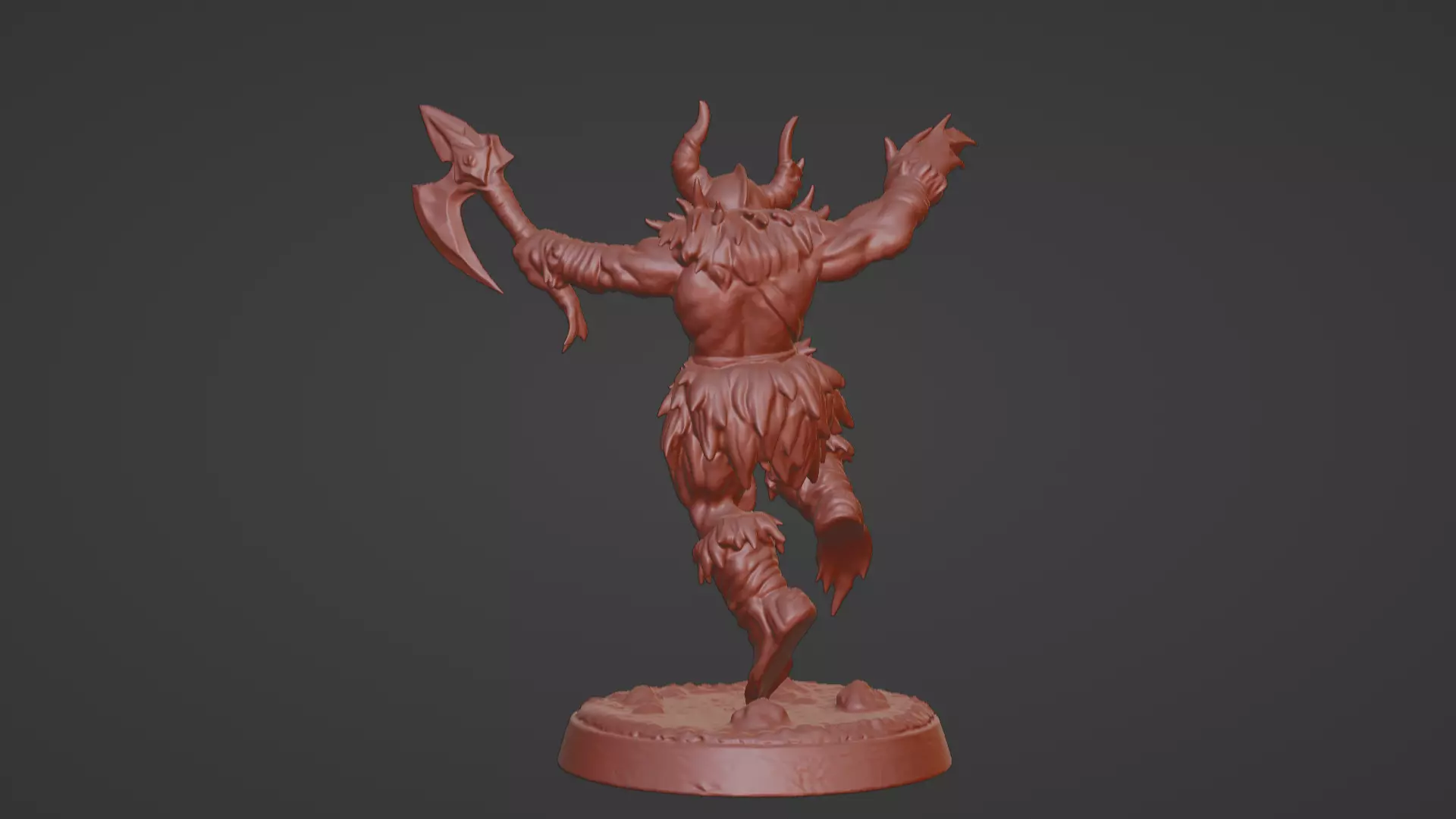 Frost Berserker  Leaping Axe Wielder 3D print model_43