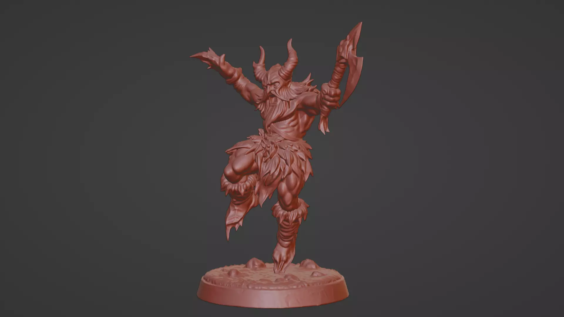 Frost Berserker  Leaping Axe Wielder 3D print model_7