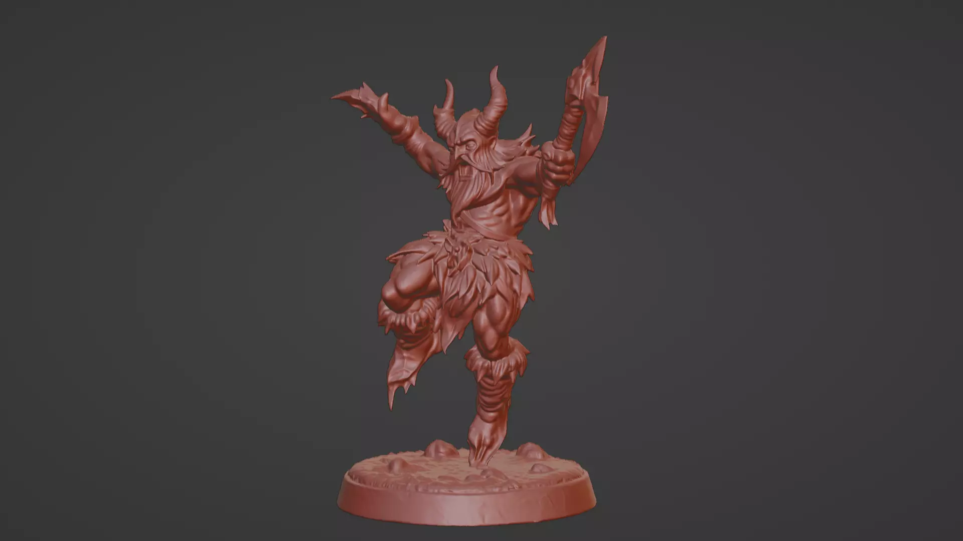 Frost Berserker  Leaping Axe Wielder 3D print model_8