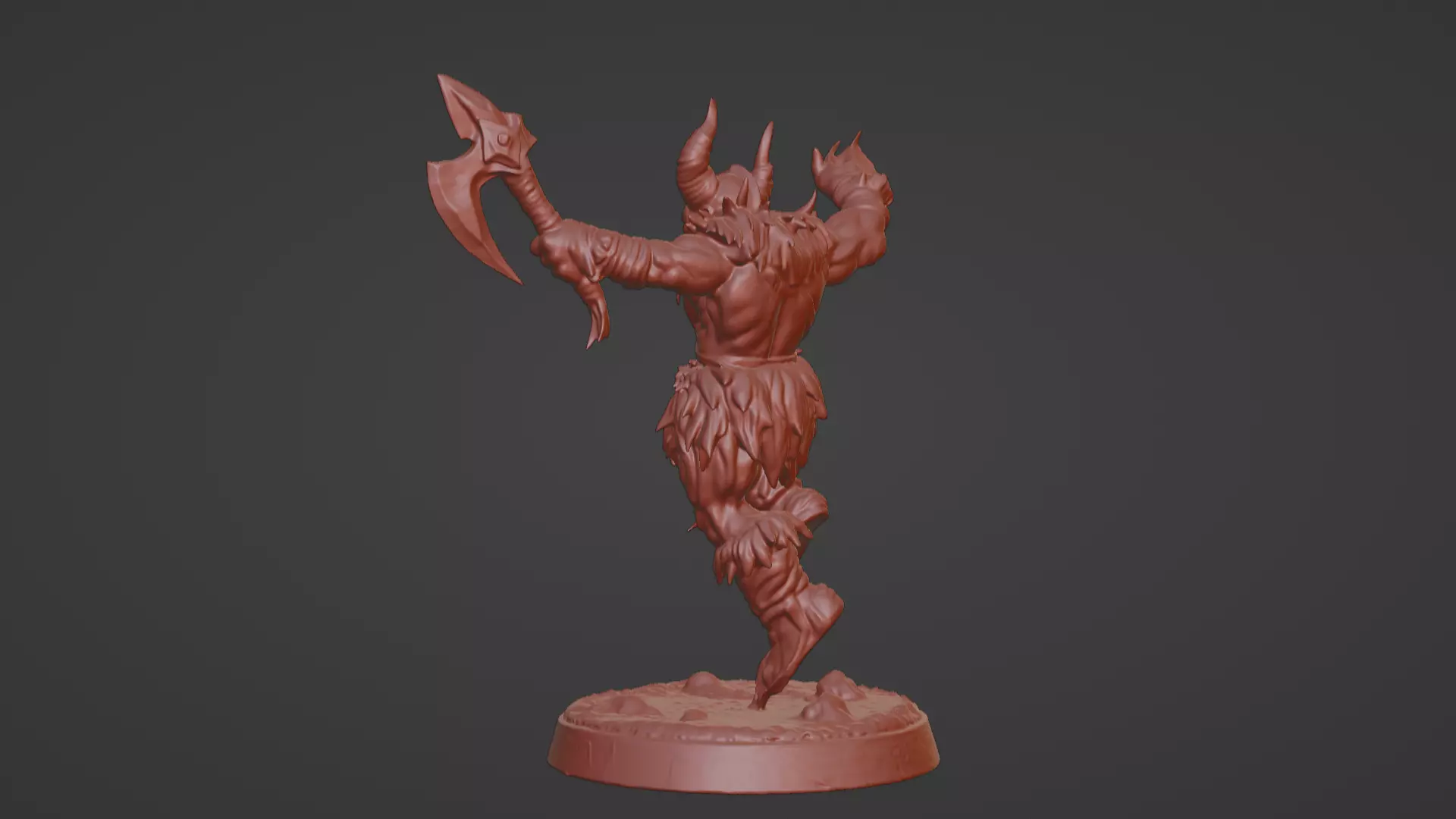 Frost Berserker  Leaping Axe Wielder 3D print model_33
