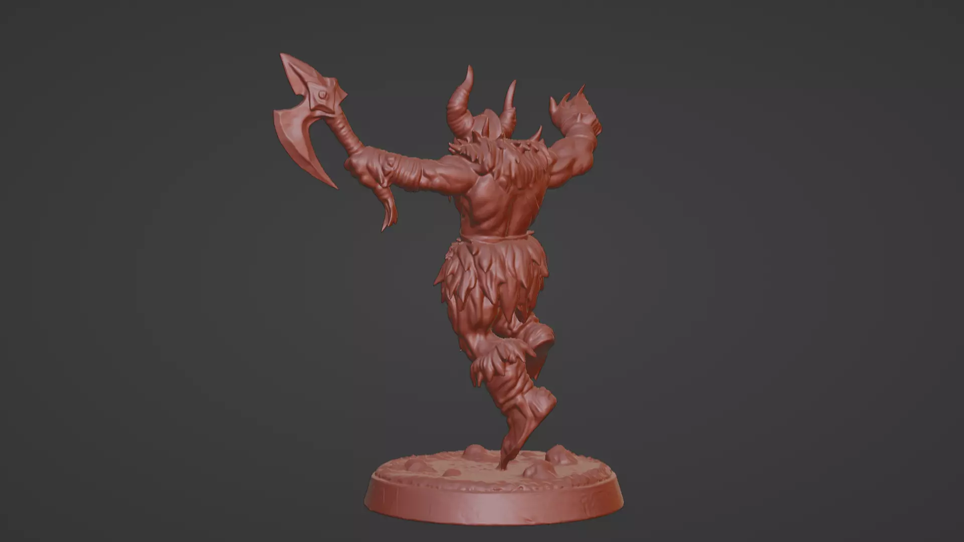 Frost Berserker  Leaping Axe Wielder 3D print model_35