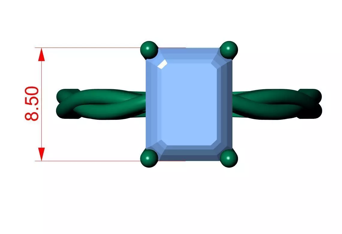EMERALD STONE RING 3D print model_11
