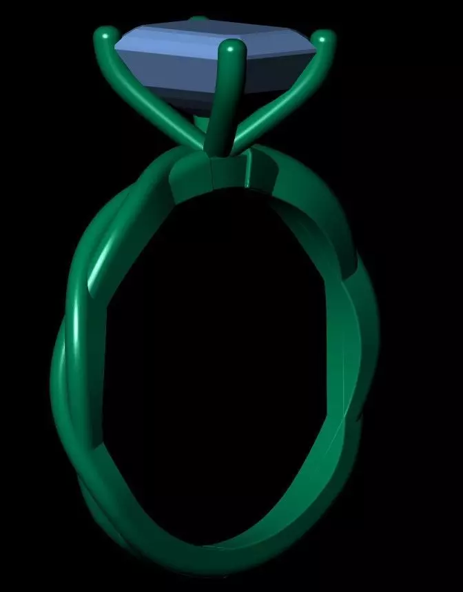 EMERALD STONE RING 3D print model_16