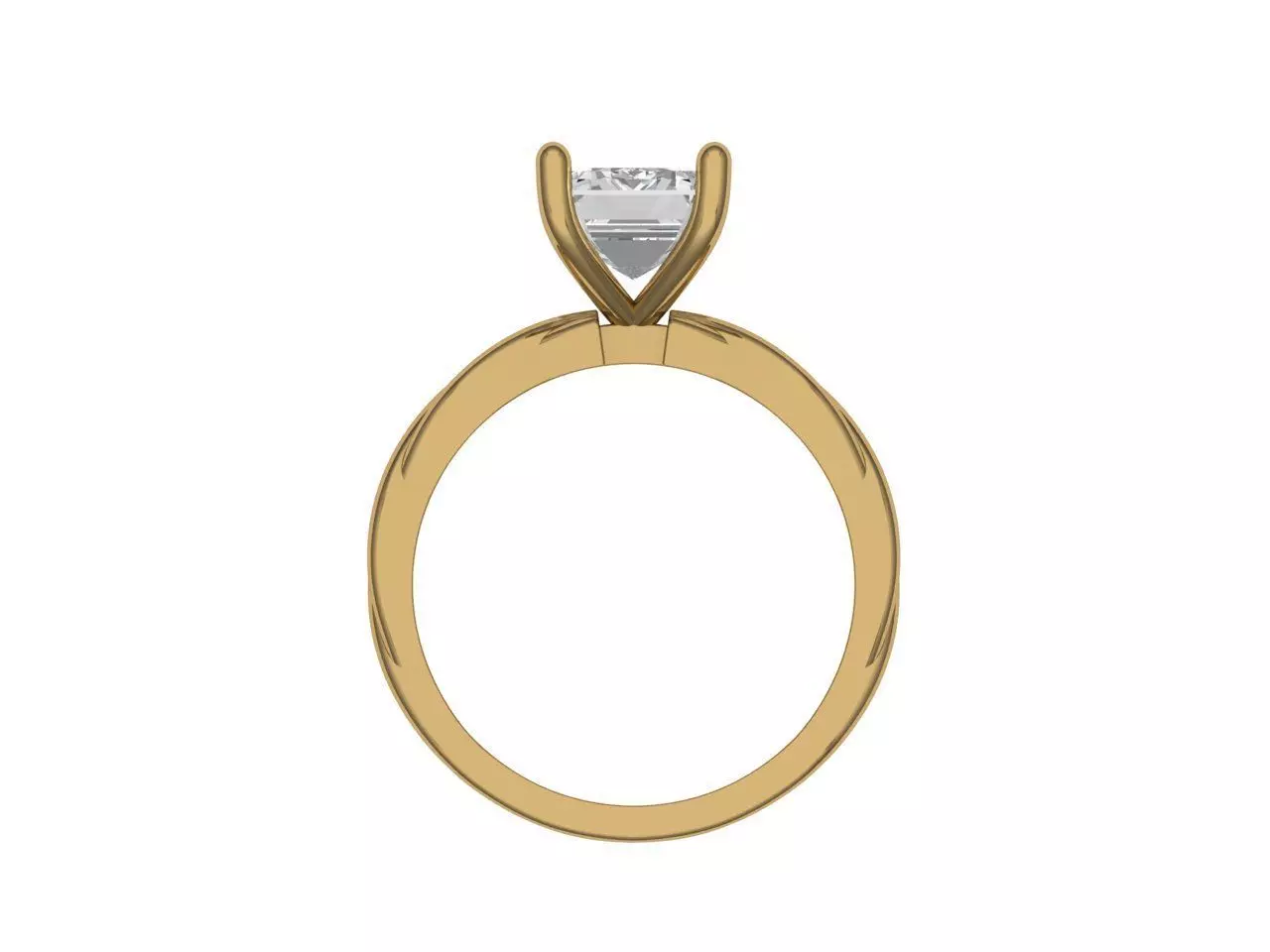 EMERALD STONE RING 3D print model_4