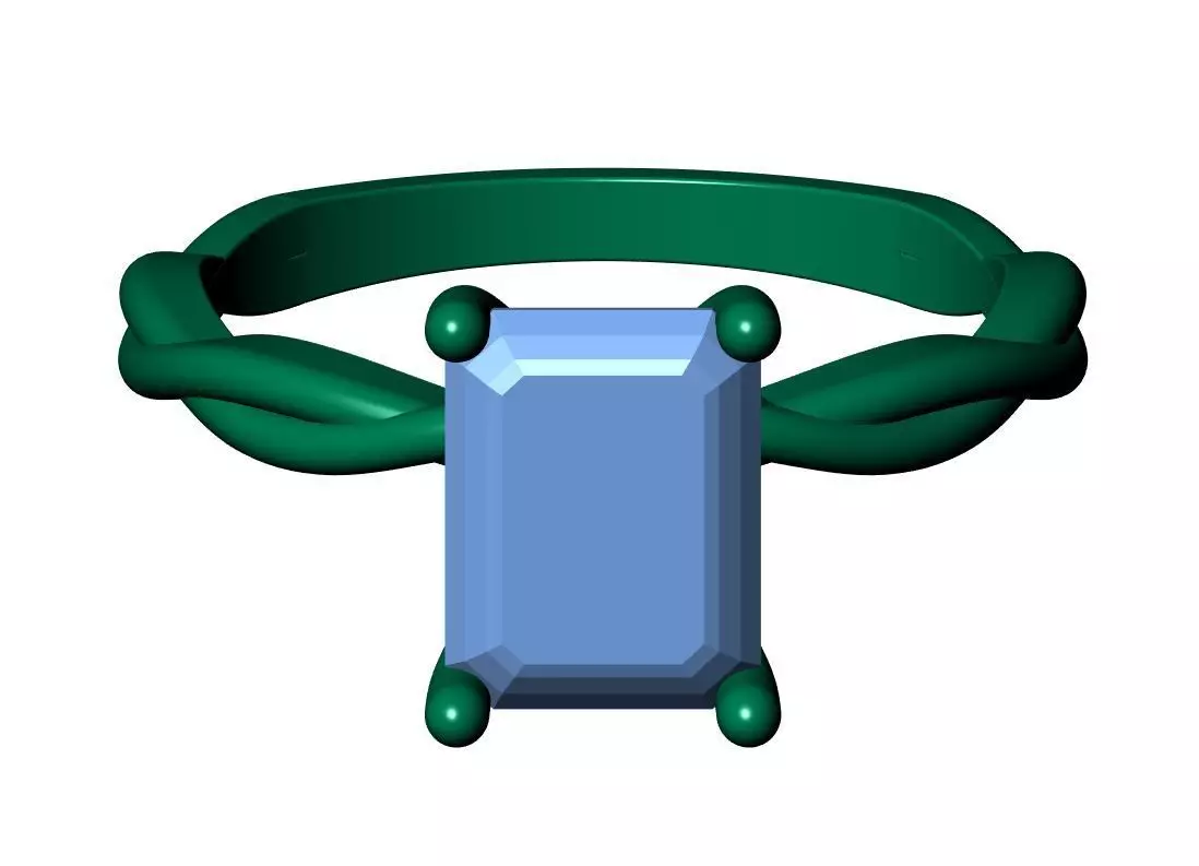 EMERALD STONE RING 3D print model_12