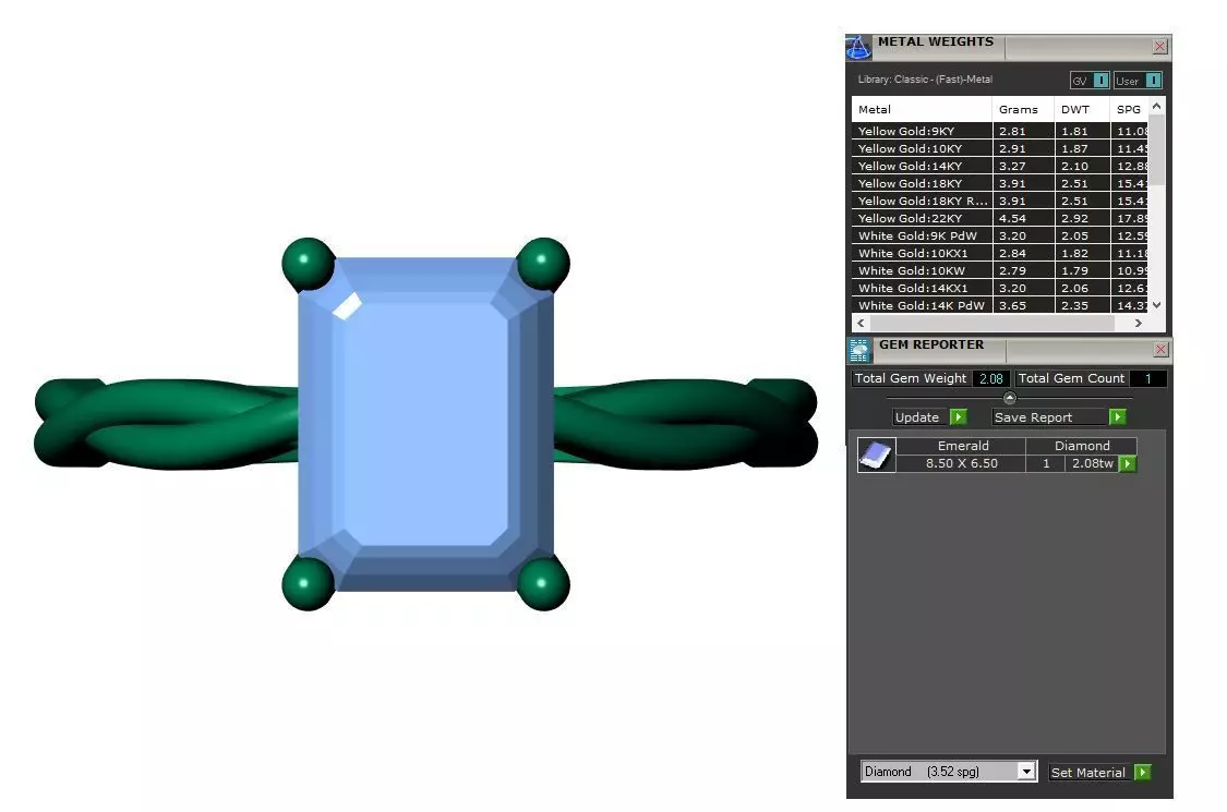 EMERALD STONE RING 3D print model_9
