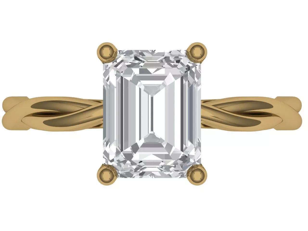 EMERALD STONE RING 3D print model_1