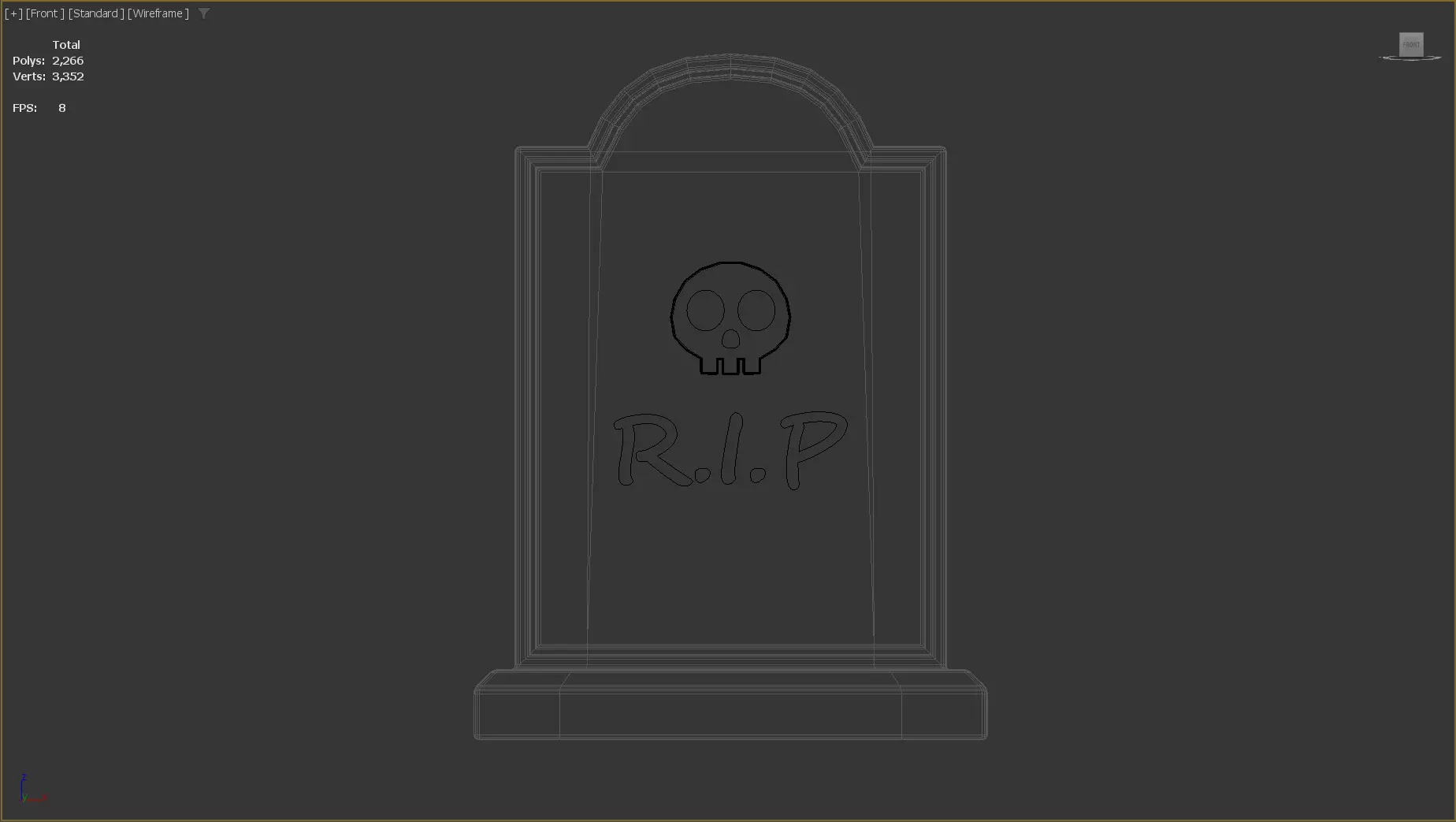 Stylized Low-Poly Gravestone Low-poly 3D model_11