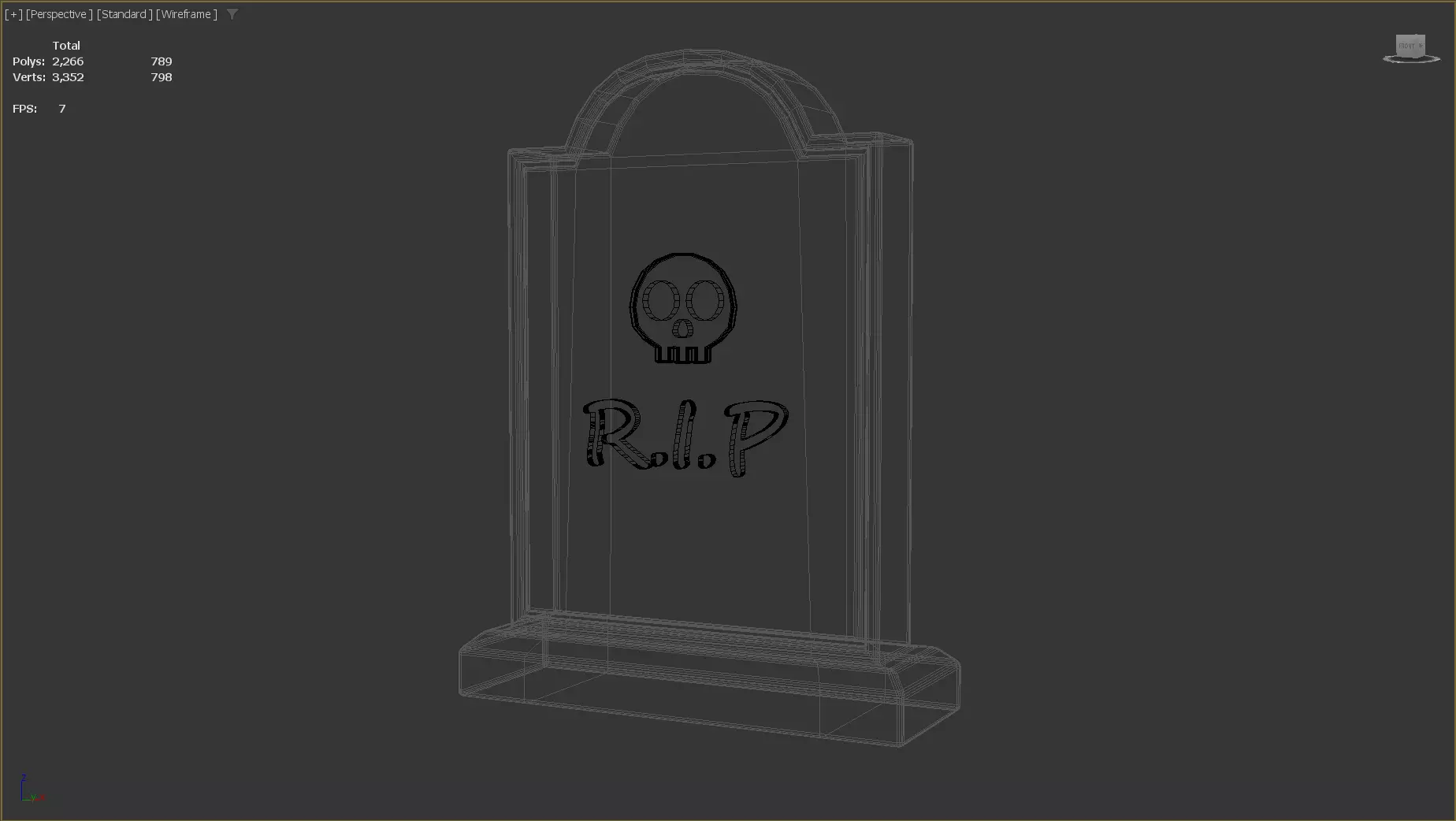 Stylized Low-Poly Gravestone Low-poly 3D model_12