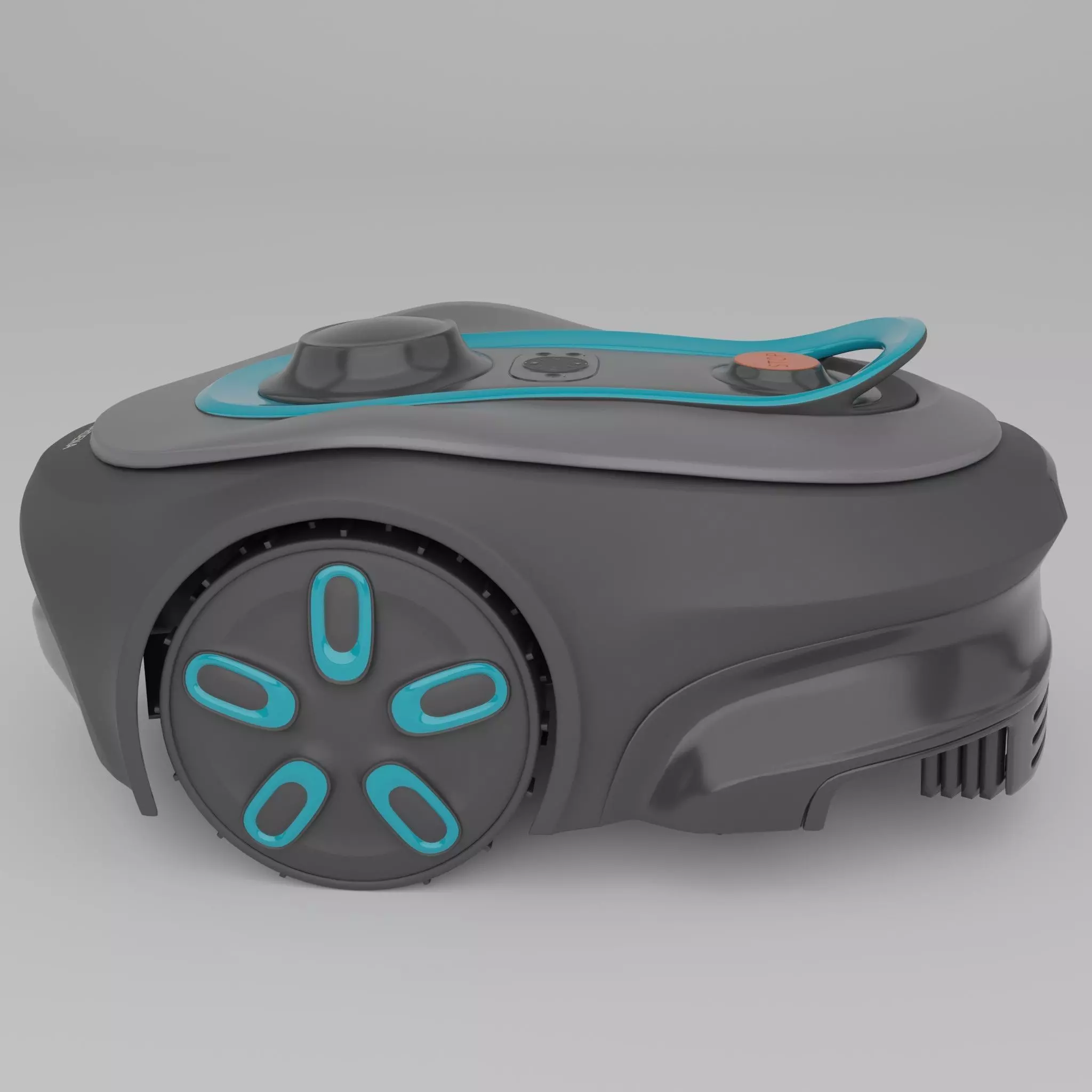 Lawnmower robot Low-poly 3D model_2