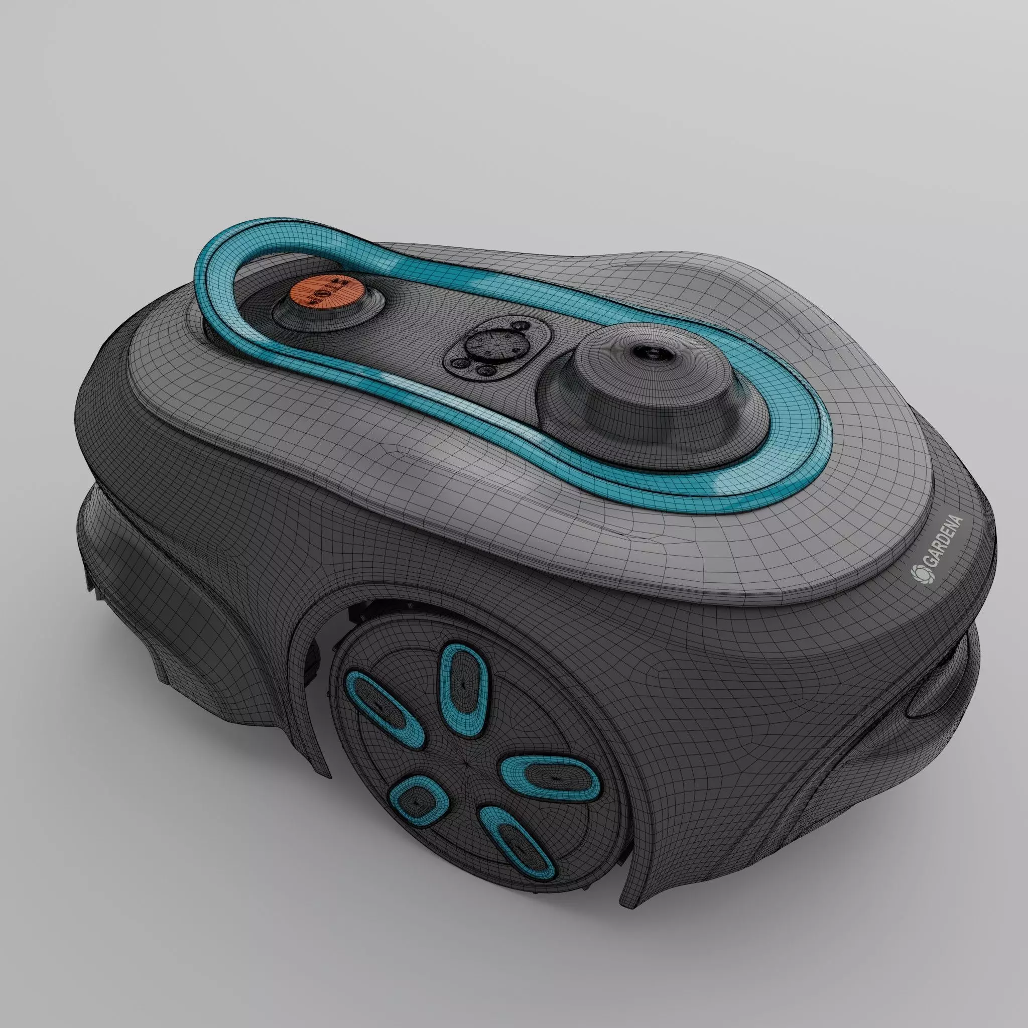 Lawnmower robot Low-poly 3D model_6