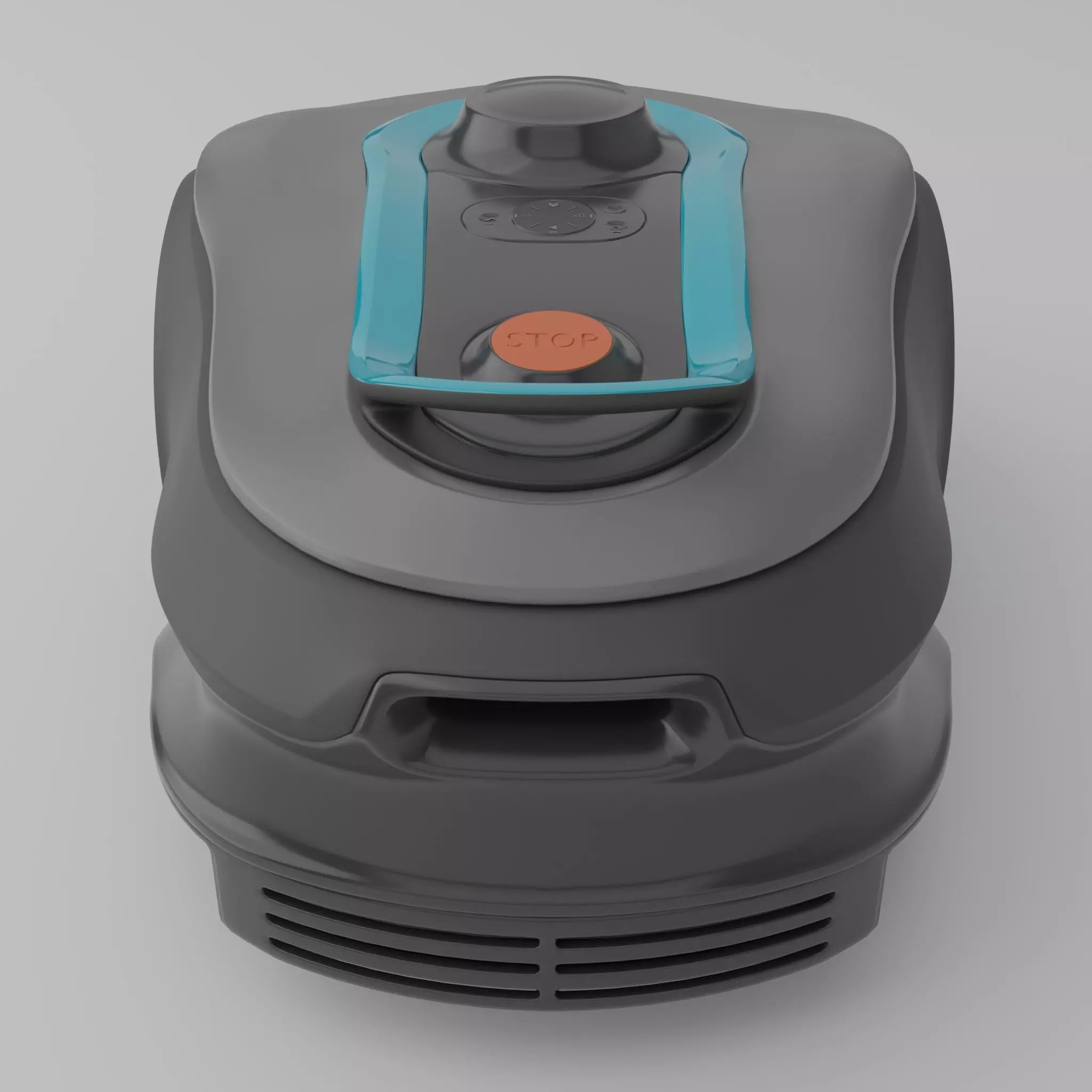 Lawnmower robot Low-poly 3D model_3