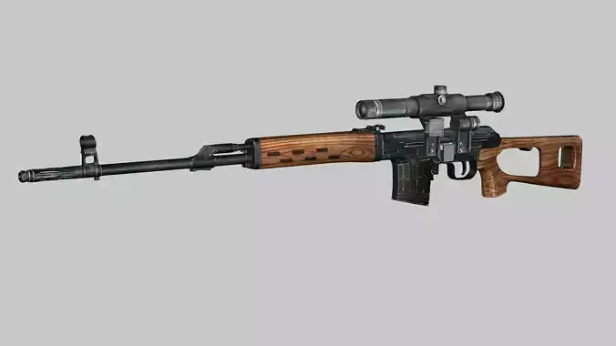 Sniper Denel 10NTW-20 Low-Poly 3D Model