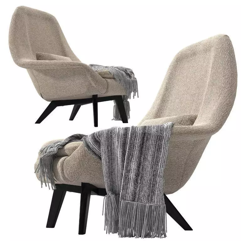 Armchair OLAF WOOD BASE 3D model_2