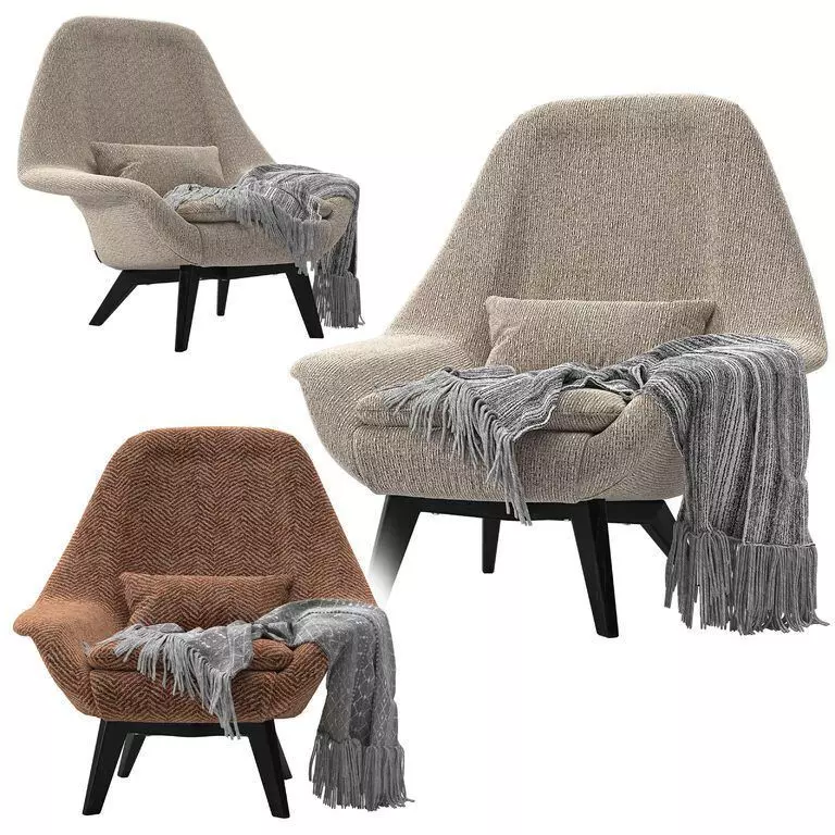 Armchair OLAF WOOD BASE 3D model_0