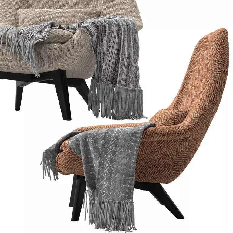 Armchair OLAF WOOD BASE 3D model_3