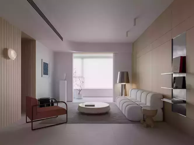 Modern living room dining room interior scenes 