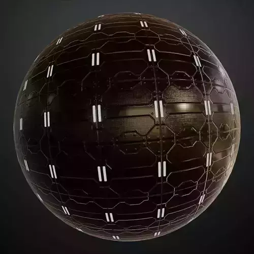 Black Glowing Sci-fi Floor Panel PBR Seamless