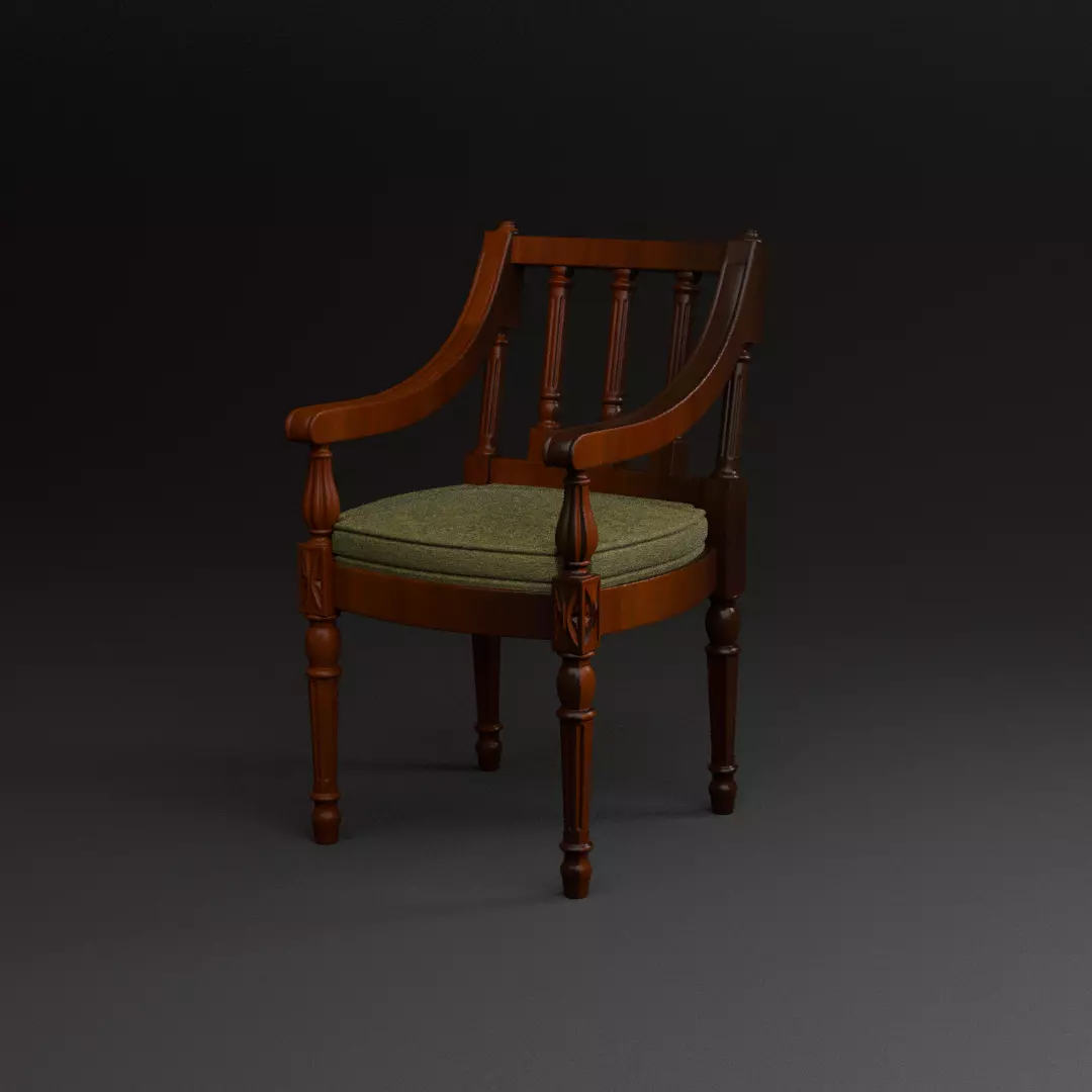 1-12 Scale Regency Style Armchair High - Quality 3D Model 3D print model