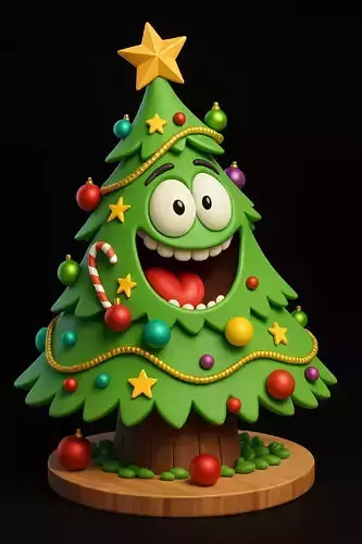 Cartoon Decorative Christmas Tree 3D print model