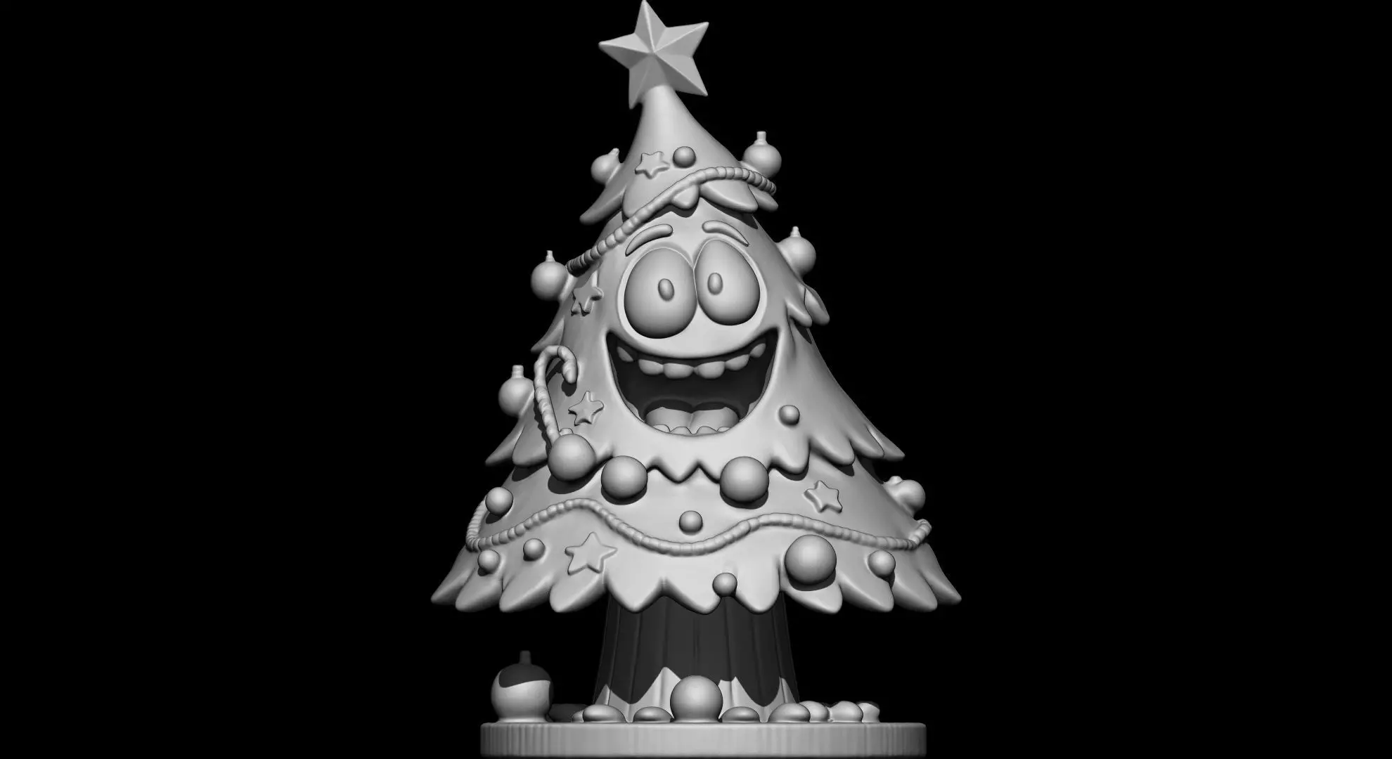 Cartoon Decorative Christmas Tree 3D print model_1