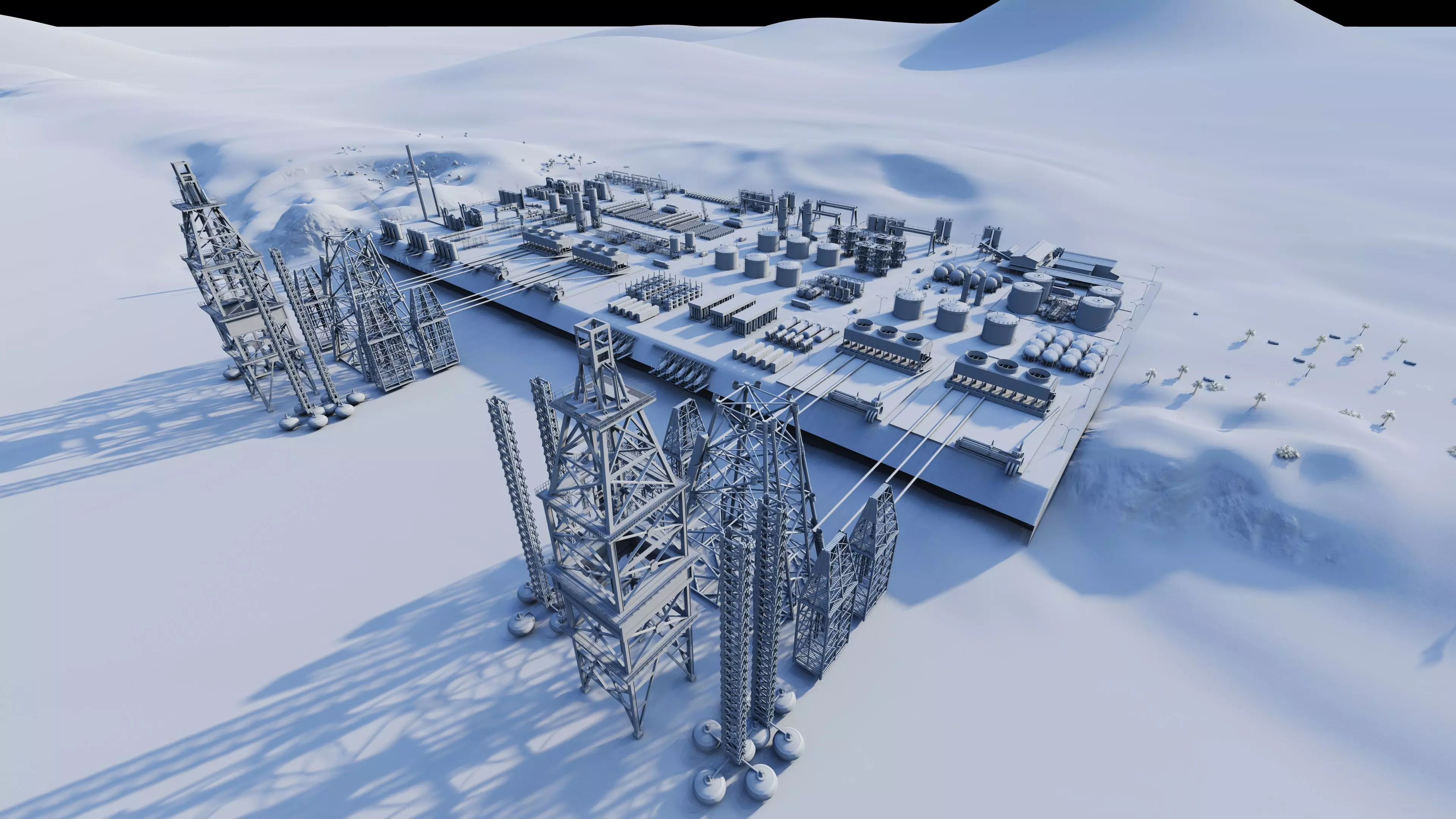 Industrial Factory-Petrochemical-Complex and Oil Gas Rig 3D model_12