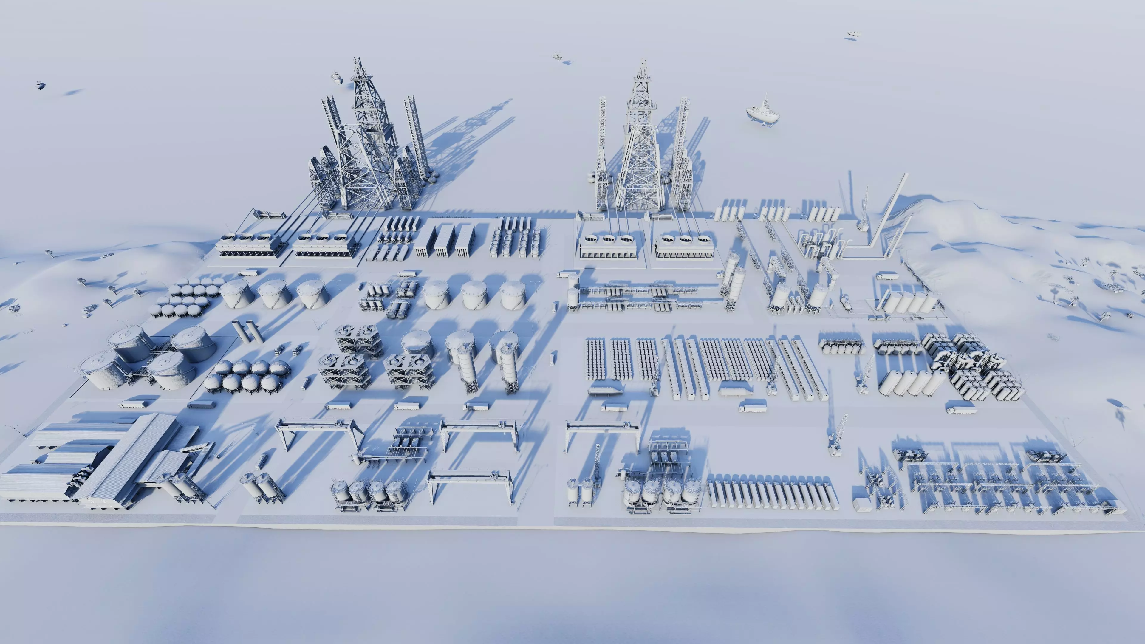 Industrial Factory-Petrochemical-Complex and Oil Gas Rig 3D model_16