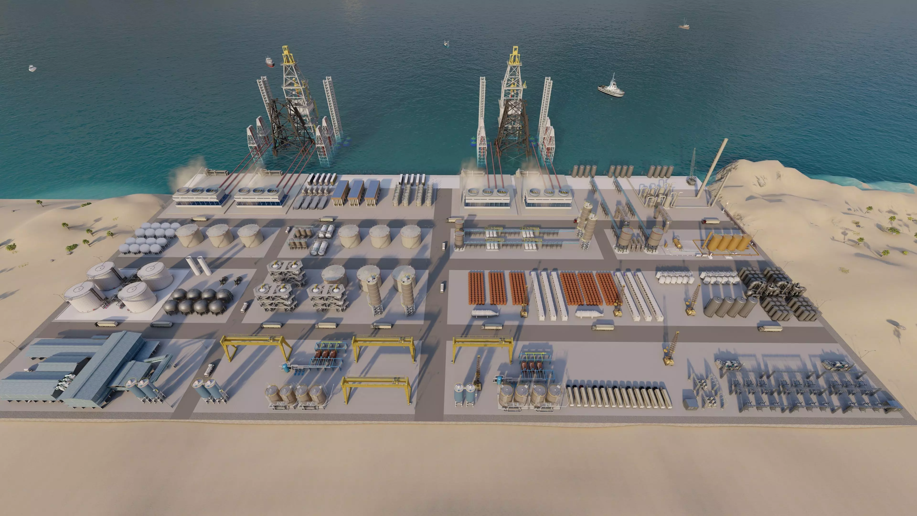 Industrial Factory-Petrochemical-Complex and Oil Gas Rig 3D model_5