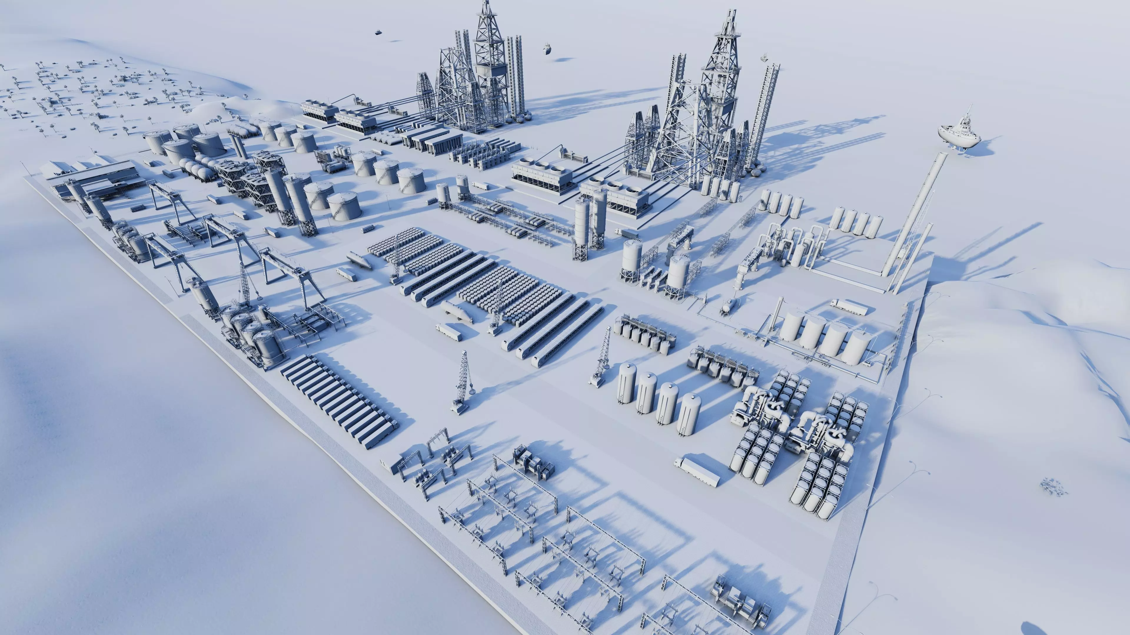 Industrial Factory-Petrochemical-Complex and Oil Gas Rig 3D model_17