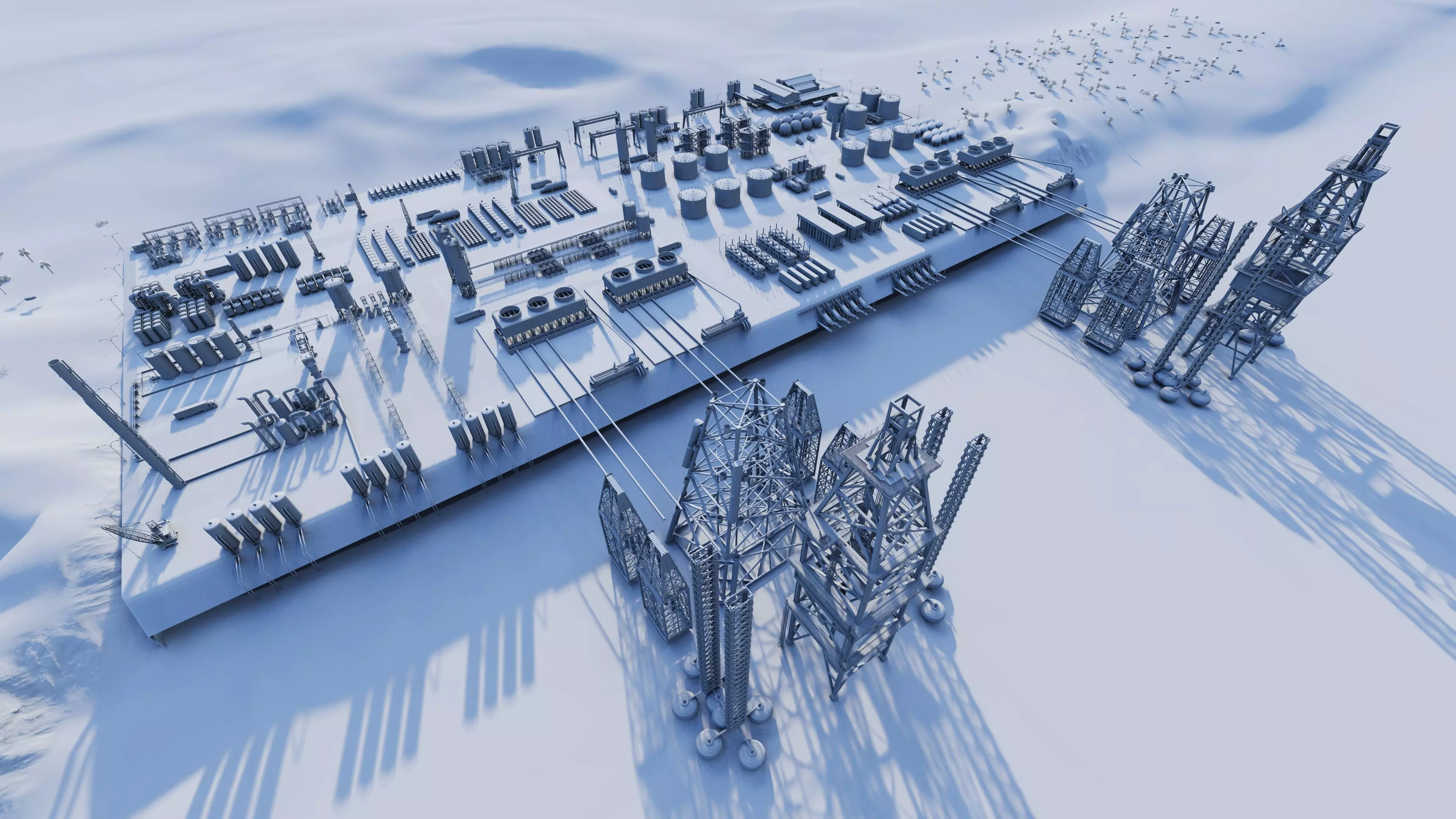 Industrial Factory-Petrochemical-Complex and Oil Gas Rig 3D model_19