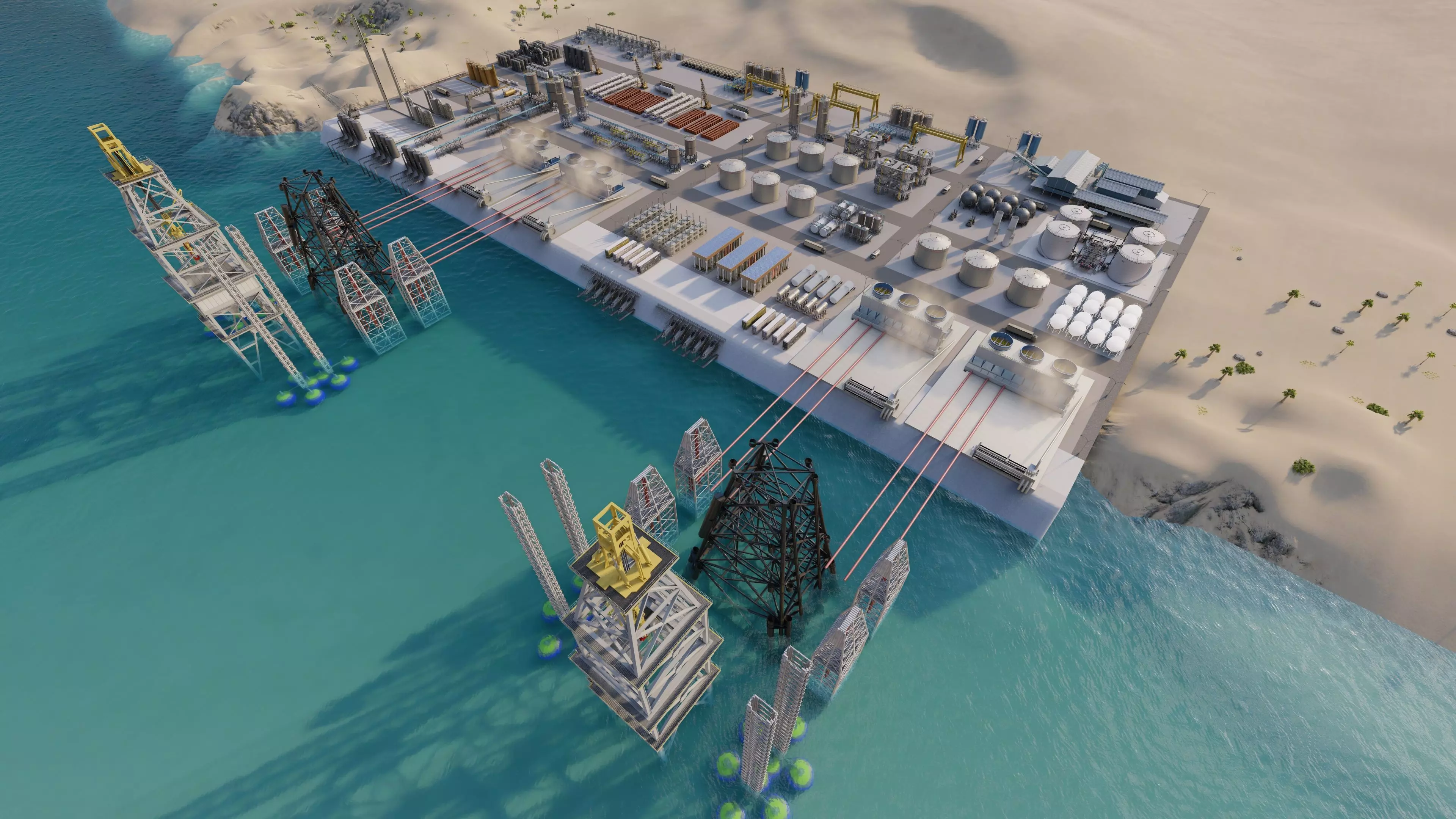 Industrial Factory-Petrochemical-Complex and Oil Gas Rig 3D model_1