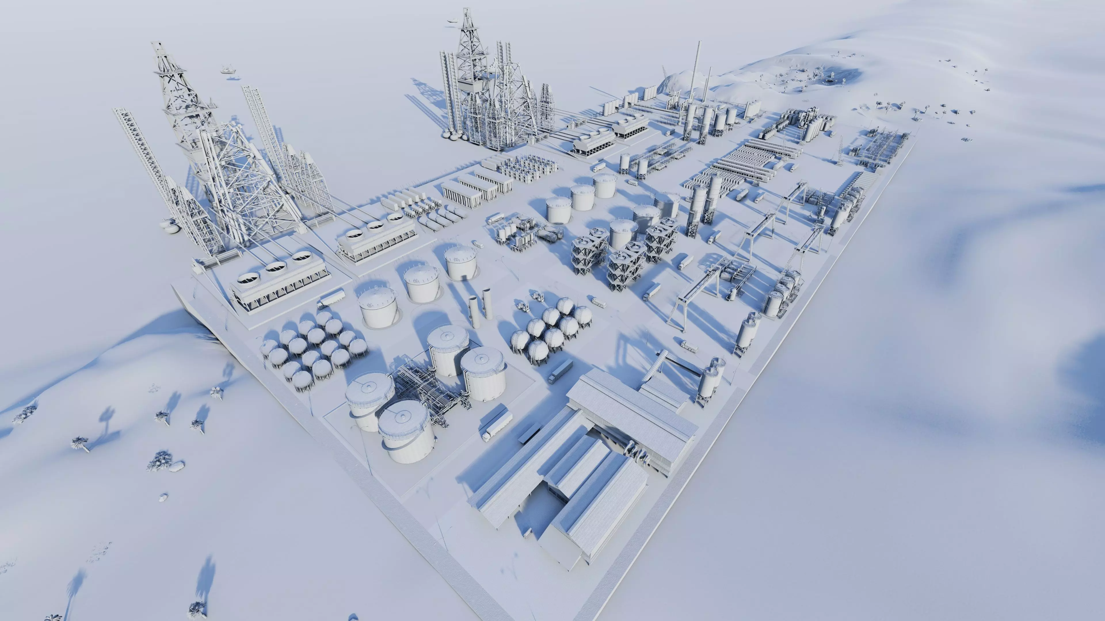 Industrial Factory-Petrochemical-Complex and Oil Gas Rig 3D model_15