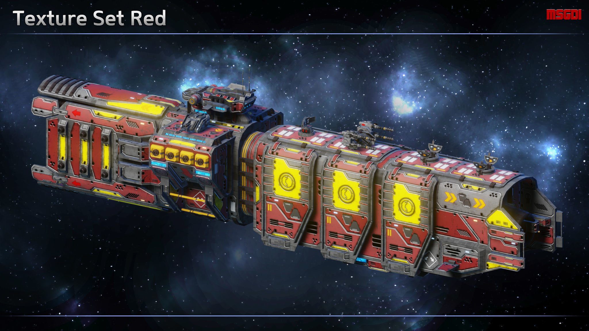 Spaceship Frigate Wyrm Low-poly 3D model_10