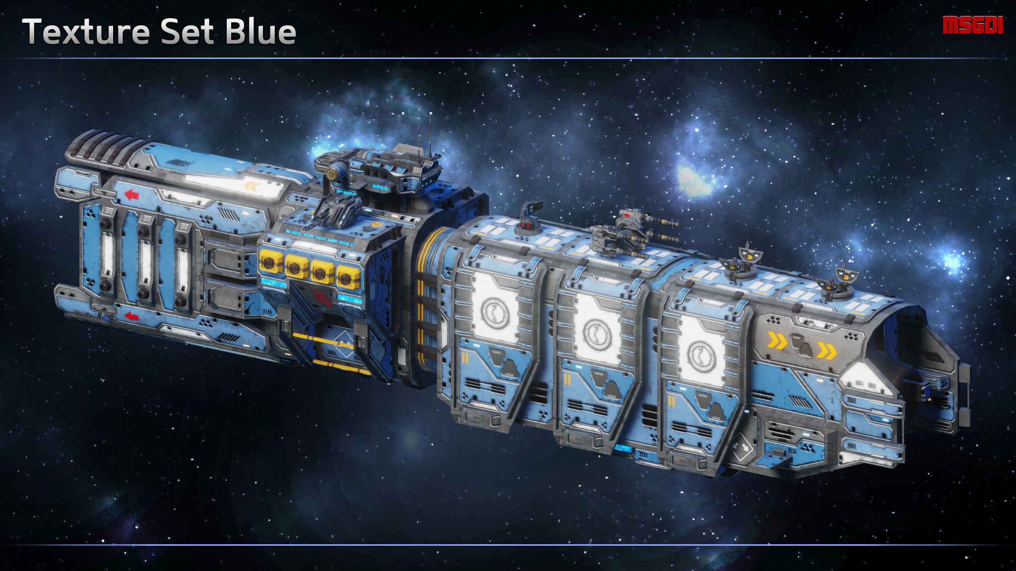 Spaceship Frigate Wyrm Low-poly 3D model_7